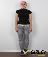 amateur model barbora sports pink hair while taking off all of her clothes187839