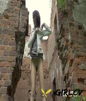 white girl kristina gets caught taking a big piss at an abandon site 2388577898456