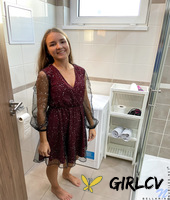 sweet teen bellaria reveals her tan lined body while showering