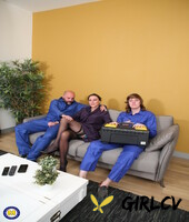 busty french housewife sixtine getting fucked by two handymen on the sofa93693