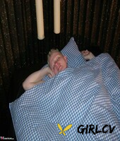 older blonde tiffany pearl and a younger maid have lesbian sex upon a bed