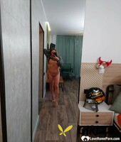 skinny tattooed teen exposes her hot ass & pussy to take selfies in the mirror186627