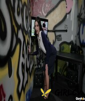 tattooed brunette mik luv blows and humps a bbc at the gloryhole157959