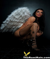 hot milf romi rain shows her nice tits and pussy in angel wings and fishnets147362