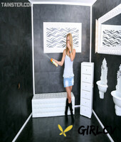 sexy blonde gets drenched in thick dripping cum in gloryhole bukkake234476
