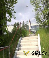 brunette teen elena takes a badly needed piss on public steps135323