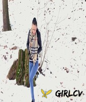 white girl takes a piss on snowy ground while out for a walk in jeans
