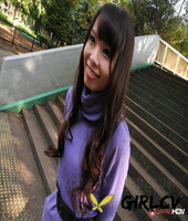 brunette teen eri ouka gets picked up on the street to suck a cock in a van