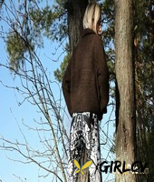 blonde girl vasya shows her bare ass while pissing next to a tree206099