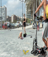 petite blonde is paraded nude through city streets before humiliating sex acts209718