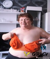 naughty chubby granny hortensia plays with her big tits while undressing153216