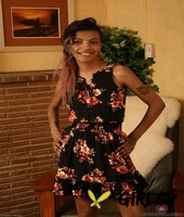 black amateur yvette presents her slim body and hairy twat in a solo229324
