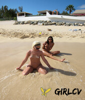 blonde lesbian bibi noel & her slutty gfs fool around while naked at the beach