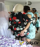 fat grandma in hot lingerie lacey starr enjoys a lesbian threeway on a bed132466