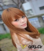 hot japanese girl with red hair reika kitahara poses outdoors in a short dress225063