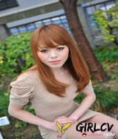 hot japanese girl with red hair reika kitahara poses outdoors in a short dress225069