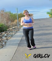 skinny blonde emilee exposes her tits while jogging and gets naked at home185176