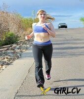 skinny blonde emilee exposes her tits while jogging and gets naked at home185177