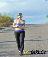 skinny blonde emilee exposes her tits while jogging and gets naked at home185181