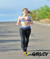 skinny blonde emilee exposes her tits while jogging and gets naked at home185182