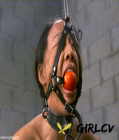 gagged asian kelana gets her tits whipped while restrained in a ball & chain93110