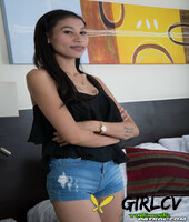 amateur inked thai doll with braces riding a fat white penis cowgirl style