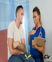 doctor with big tits aubrey black gives her patient a bj & rides his huge dick