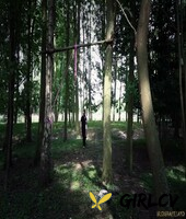 brunette slave athina tied to tree for outdoor spanking & deepthroat face fuck108705
