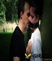 brunette slave athina tied to tree for outdoor spanking & deepthroat face fuck108706