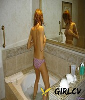 beautiful skinny amateur vanessa doffs her undies and dances wet in a tub110315