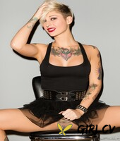 tattooed female kleio valentien slips out of her black dress for nude poses226304