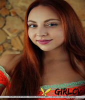 young redhead valery leche casts off her dress before great nude poses198820