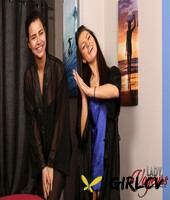 hot brunettes lola & lilly strip to their lingerie in front of their roommate225724
