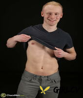 blonde hunk graham shows off his athletic naked body & his suckable dick