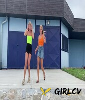 claudia macc and a girlfriend piss upon slope paved with stones147374