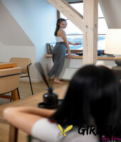 european lesbians adrianna and simon kitty eat & rub each others cunts