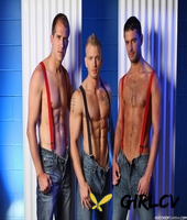 muscular gay brandon lewis enjoys a wild threesome with his hung friends123007