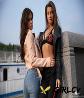 skinny lesbian melena tara & her hot gf showing their great bums in public195380