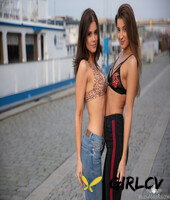 skinny lesbian melena tara & her hot gf showing their great bums in public195383