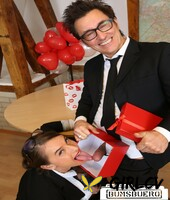 slutty secretary from germany and boss celebrate valentines day by office sex
