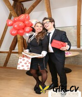 slutty secretary from germany and boss celebrate valentines day by office sex