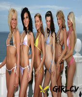 a bunch of teen girls work free of their bikinis on a balcony131889