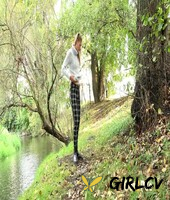 blonde girl claudia macc gets caught taking a pee next to a body of water126475