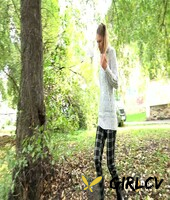 blonde girl claudia macc gets caught taking a pee next to a body of water126463