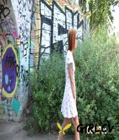 tattooed redhead foxie t takes a piss in a graffitied underpass143046