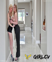 hot milfs serene & veronica kiss while teasing in sexy outfits & high heels134445