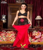 solo model estelle uncovers her big naturals in vintage lingerie and hosiery