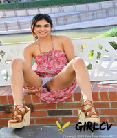 american beauty reina poses in her long dress and strips naked in public