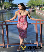 american beauty reina poses in her long dress and strips naked in public