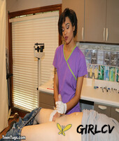 nurse jasmine barnes gives a hung stud a hanjob with her latex gloves on